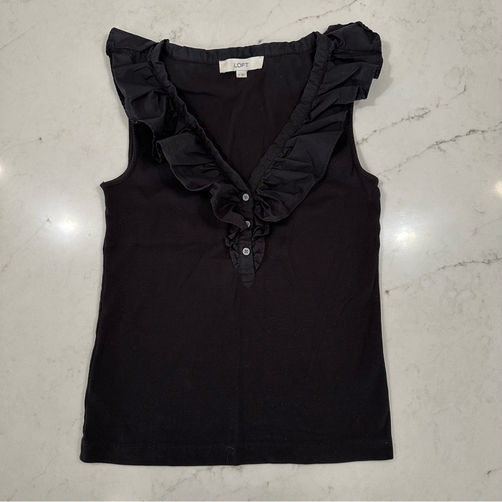 Loft Ruffle V-Neck Tank